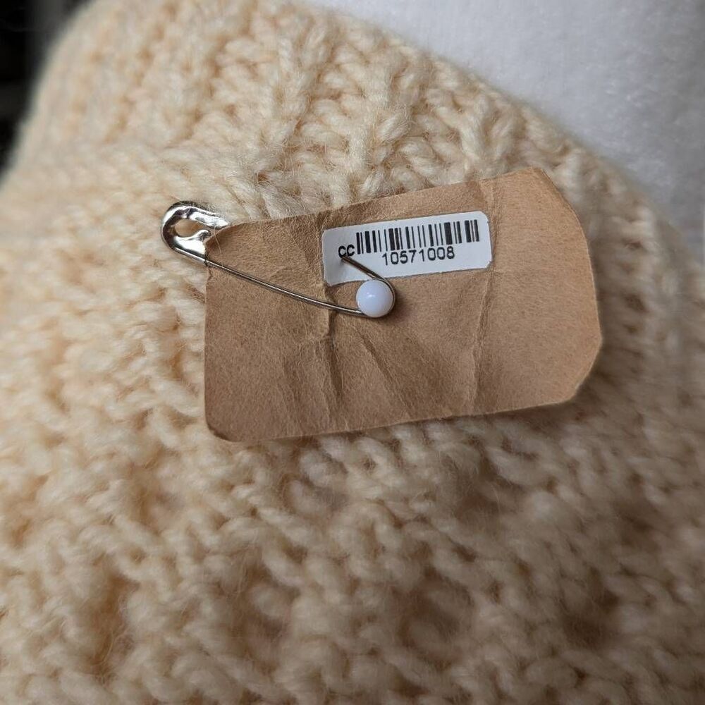 Fisherman Sweater Cardigan Off White Cream Heavy Cable Wood Buttons Unbranded - Picture 7 of 10